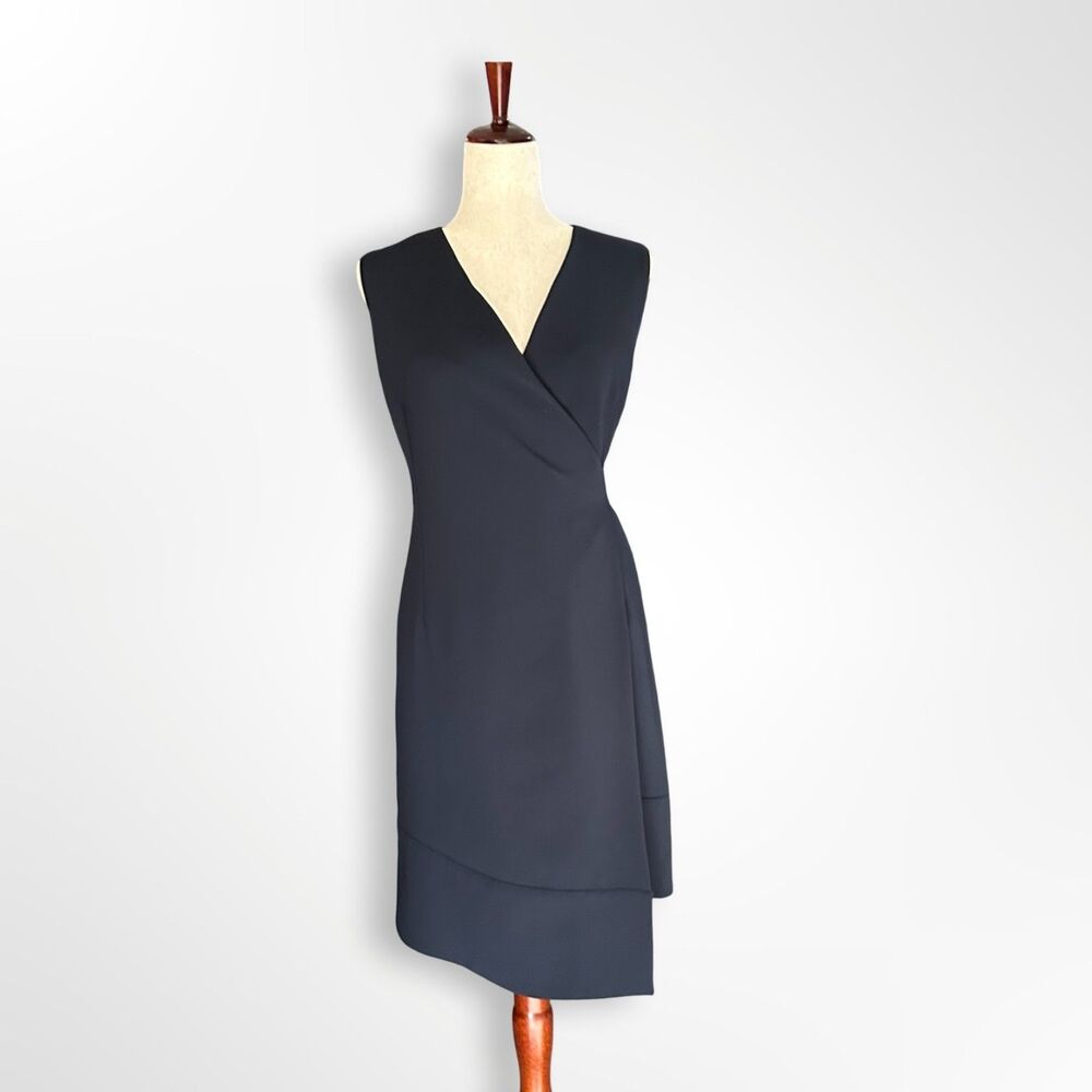 NWT Of Mercer Navy Barrow Wrap Dress, M, Asymmetrical ModernPolished - Picture 3 of 5